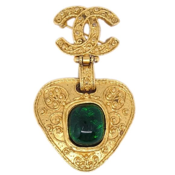 Chanel Brooch Pin Gold Gripoix 94A 175995 - Picture 1 of 4